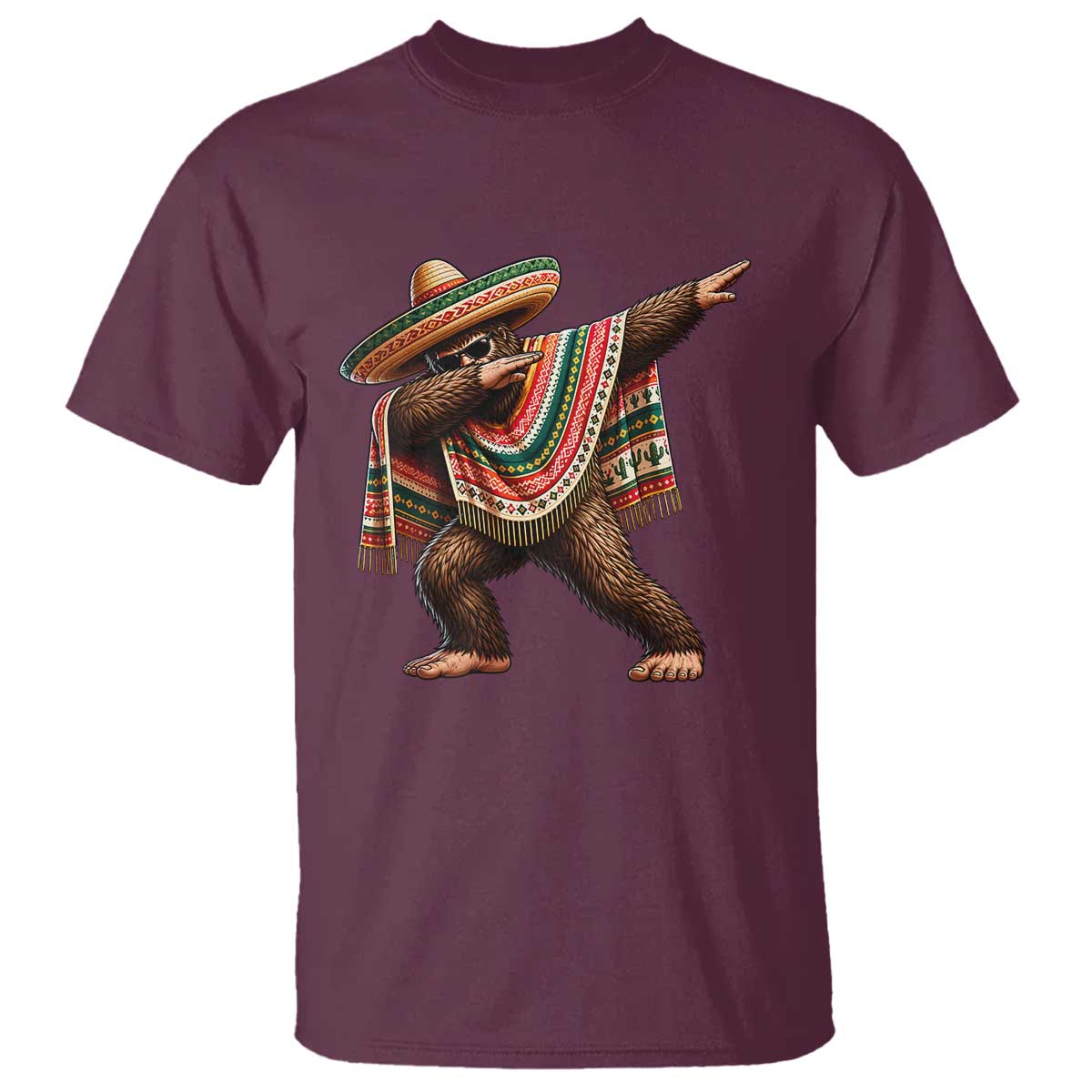 Funny Bigfoot Dabbing Cinco De Mayo Fiesta T Shirt