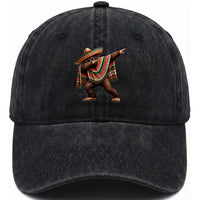 Funny Bigfoot Dabbing Cinco De Mayo Fiesta Washed Cotton Baseball Cap