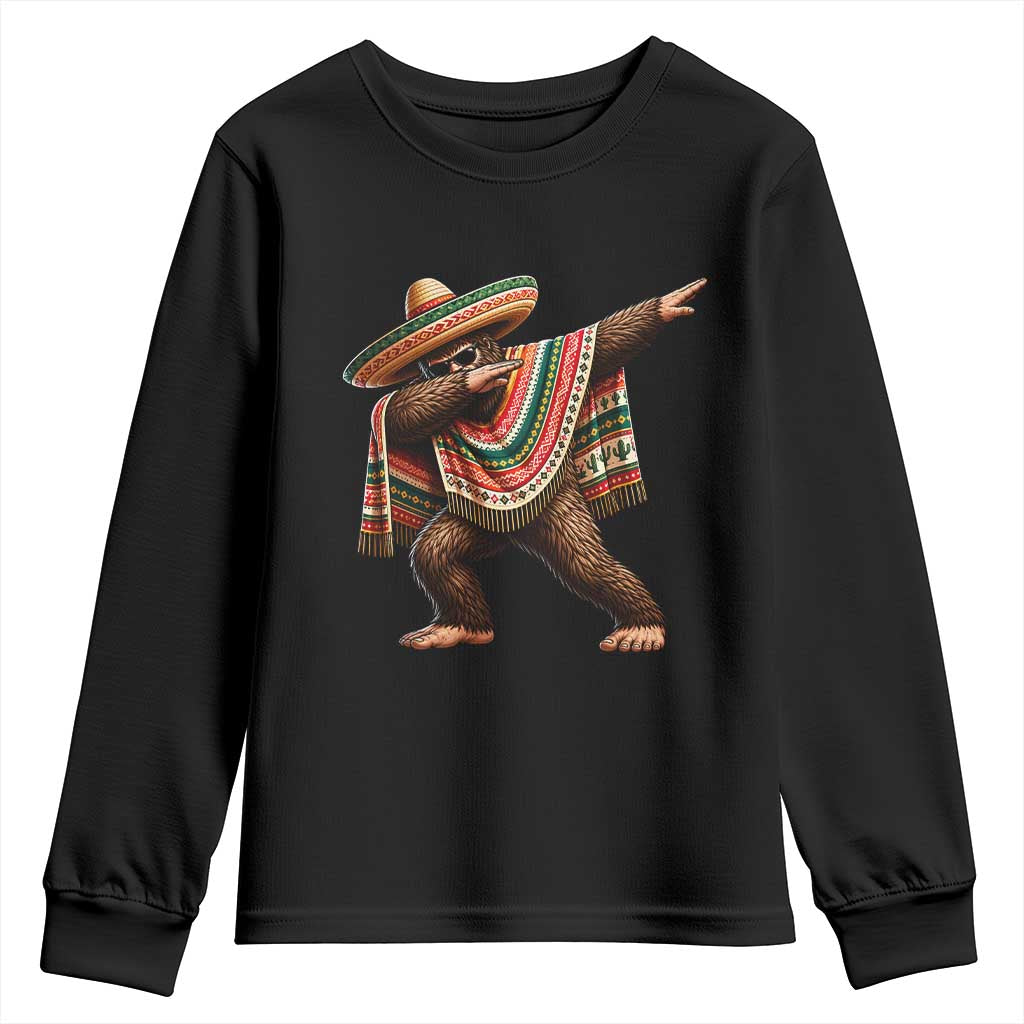 Funny Bigfoot Dabbing Cinco De Mayo Fiesta Youth Sweatshirt