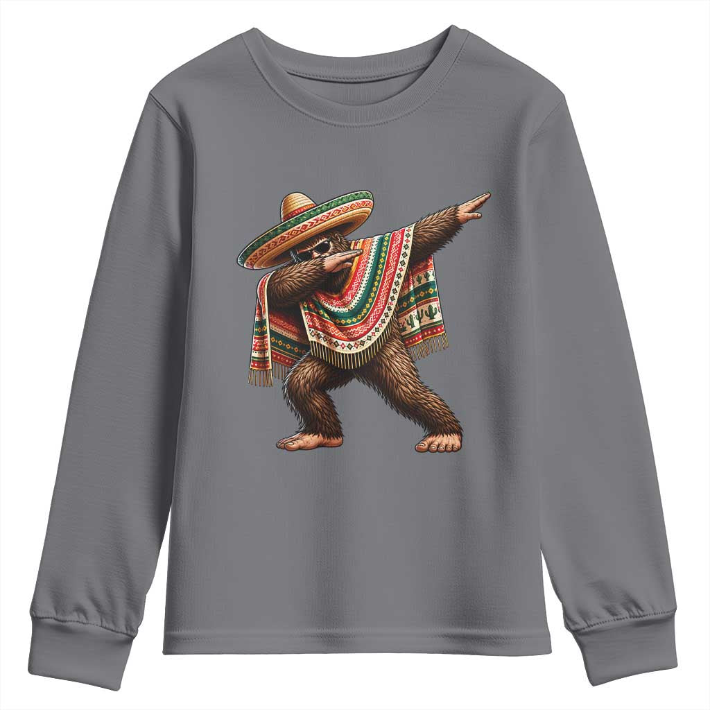 Funny Bigfoot Dabbing Cinco De Mayo Fiesta Youth Sweatshirt