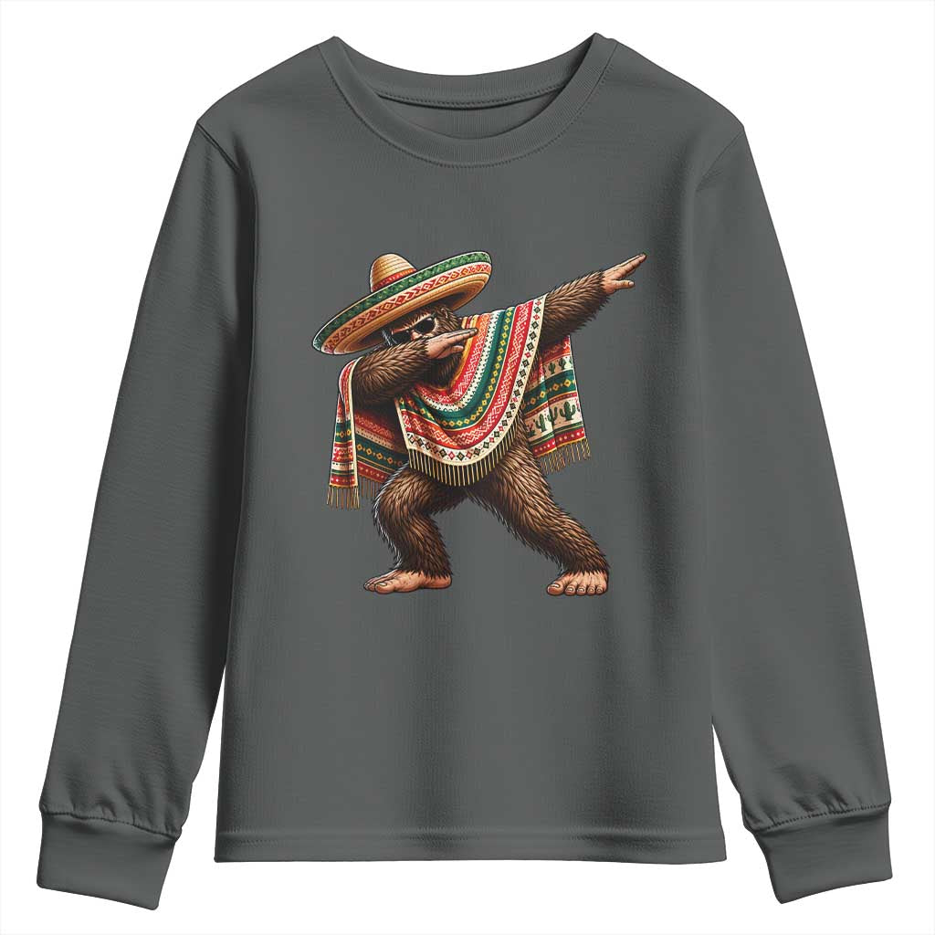 Funny Bigfoot Dabbing Cinco De Mayo Fiesta Youth Sweatshirt