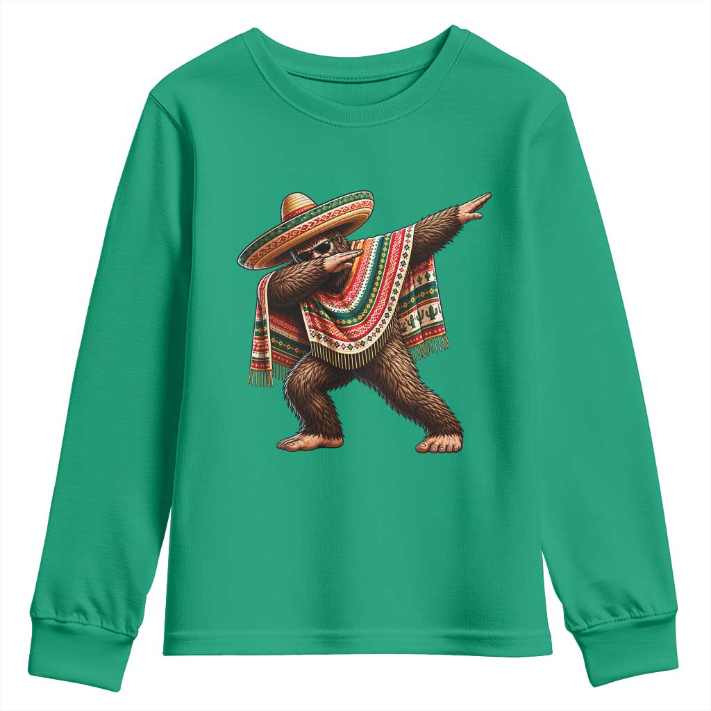 Funny Bigfoot Dabbing Cinco De Mayo Fiesta Youth Sweatshirt