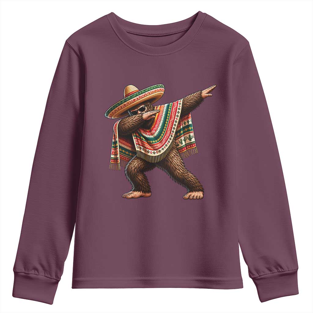 Funny Bigfoot Dabbing Cinco De Mayo Fiesta Youth Sweatshirt