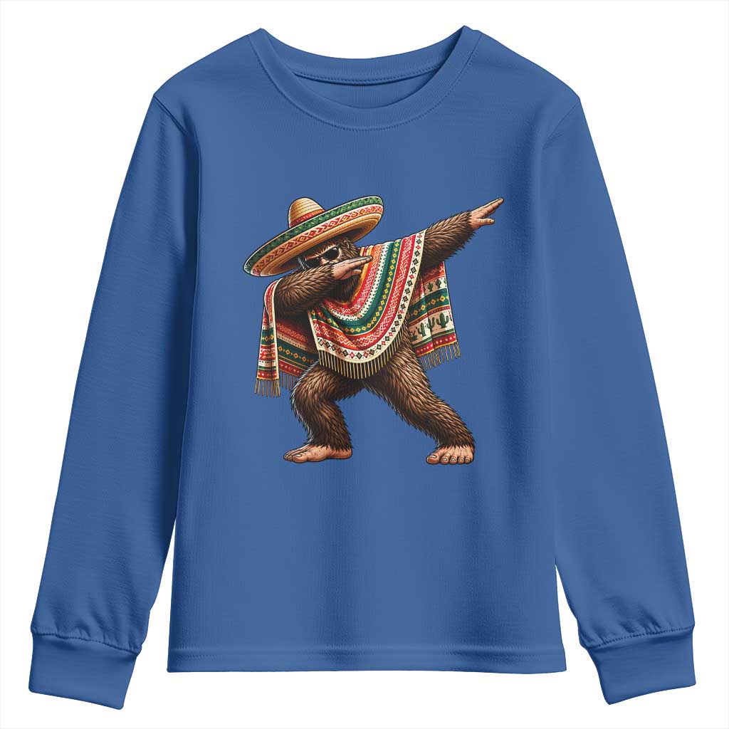 Funny Bigfoot Dabbing Cinco De Mayo Fiesta Youth Sweatshirt