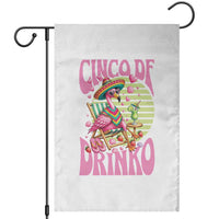 Cinco De Drinko Margarita Garden Flag Funny Flamingo Fiesta