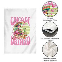 Cinco De Drinko Margarita Garden Flag Funny Flamingo Fiesta
