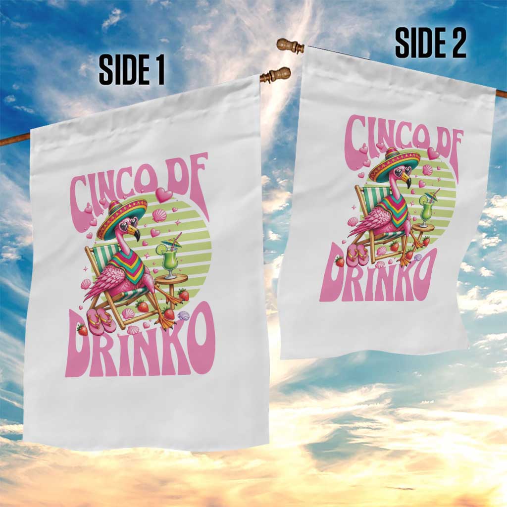 Cinco De Drinko Margarita Garden Flag Funny Flamingo Fiesta