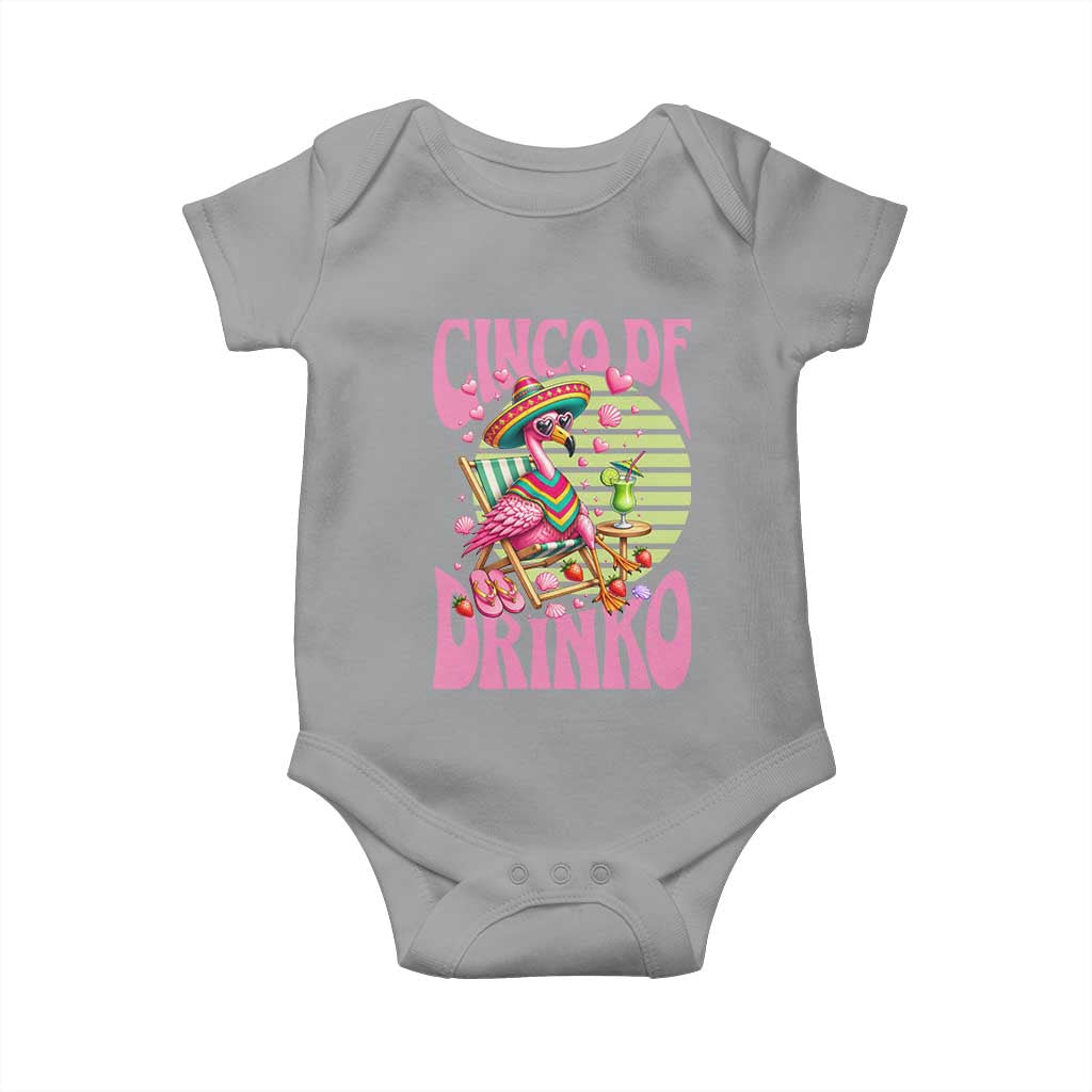 Cinco De Drinko Margarita Baby Onesie Funny Flamingo Fiesta
