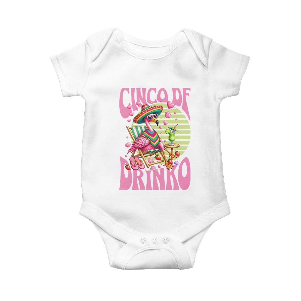 Cinco De Drinko Margarita Baby Onesie Funny Flamingo Fiesta