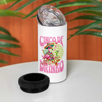 Cinco De Drinko Margarita 4 in 1 Can Cooler Tumbler Funny Flamingo Fiesta