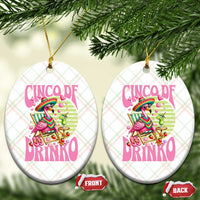 Cinco De Drinko Margarita Ceramic Ornament Funny Flamingo Fiesta