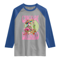 Cinco De Drinko Margarita Raglan Shirt Funny Flamingo Fiesta