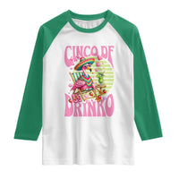 Cinco De Drinko Margarita Raglan Shirt Funny Flamingo Fiesta