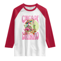 Cinco De Drinko Margarita Raglan Shirt Funny Flamingo Fiesta
