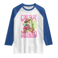 Cinco De Drinko Margarita Raglan Shirt Funny Flamingo Fiesta