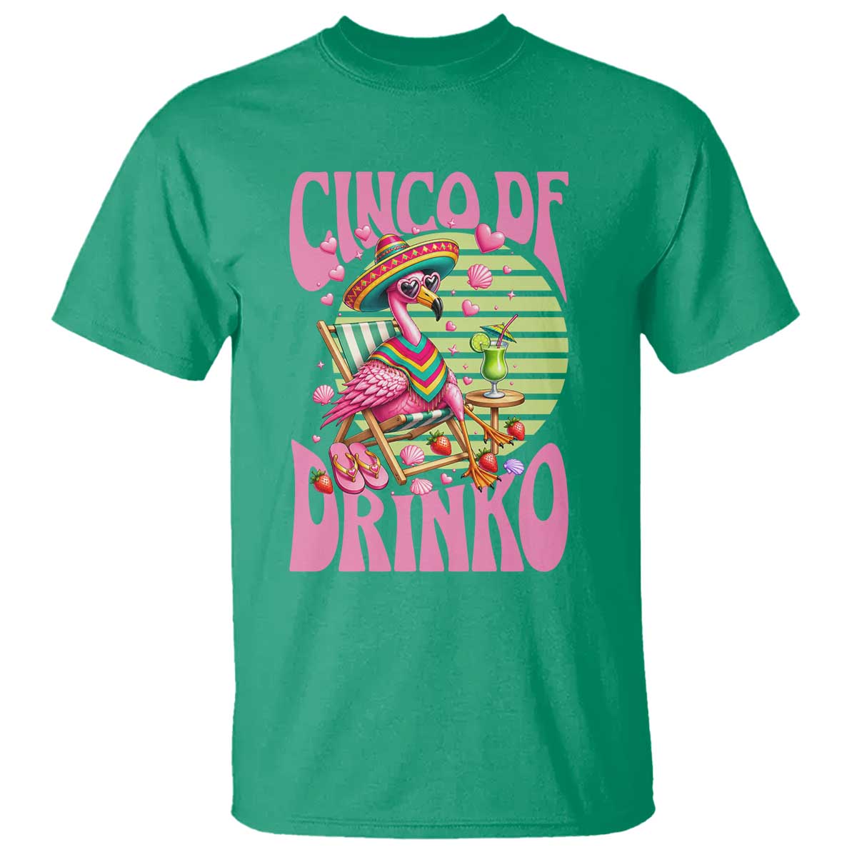 Cinco De Drinko Margarita T Shirt Funny Flamingo Fiesta