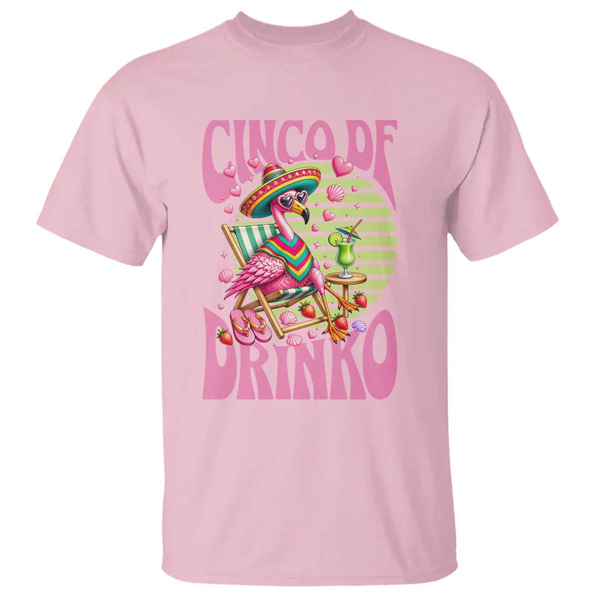 Cinco De Drinko Margarita T Shirt Funny Flamingo Fiesta