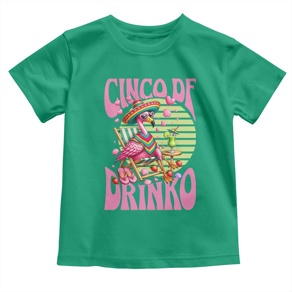 Cinco De Drinko Margarita Toddler T Shirt Funny Flamingo Fiesta