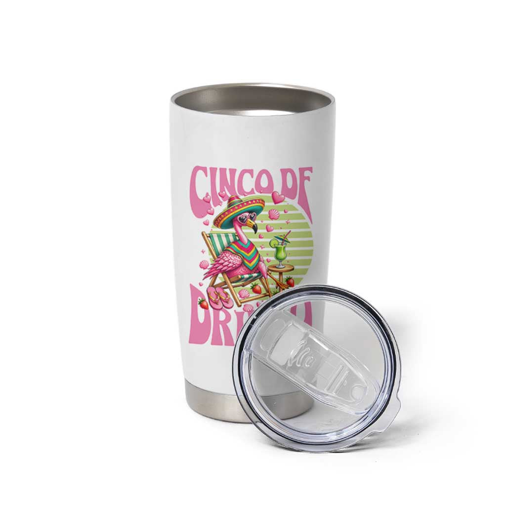 Cinco De Drinko Margarita Tumbler Cup Funny Flamingo Fiesta
