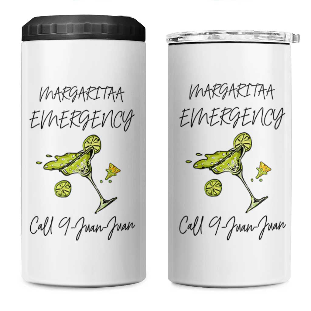 Margarita Emergency Mexican Fiesta 4 in 1 Can Cooler Tumbler Funny Cinco de Mayo