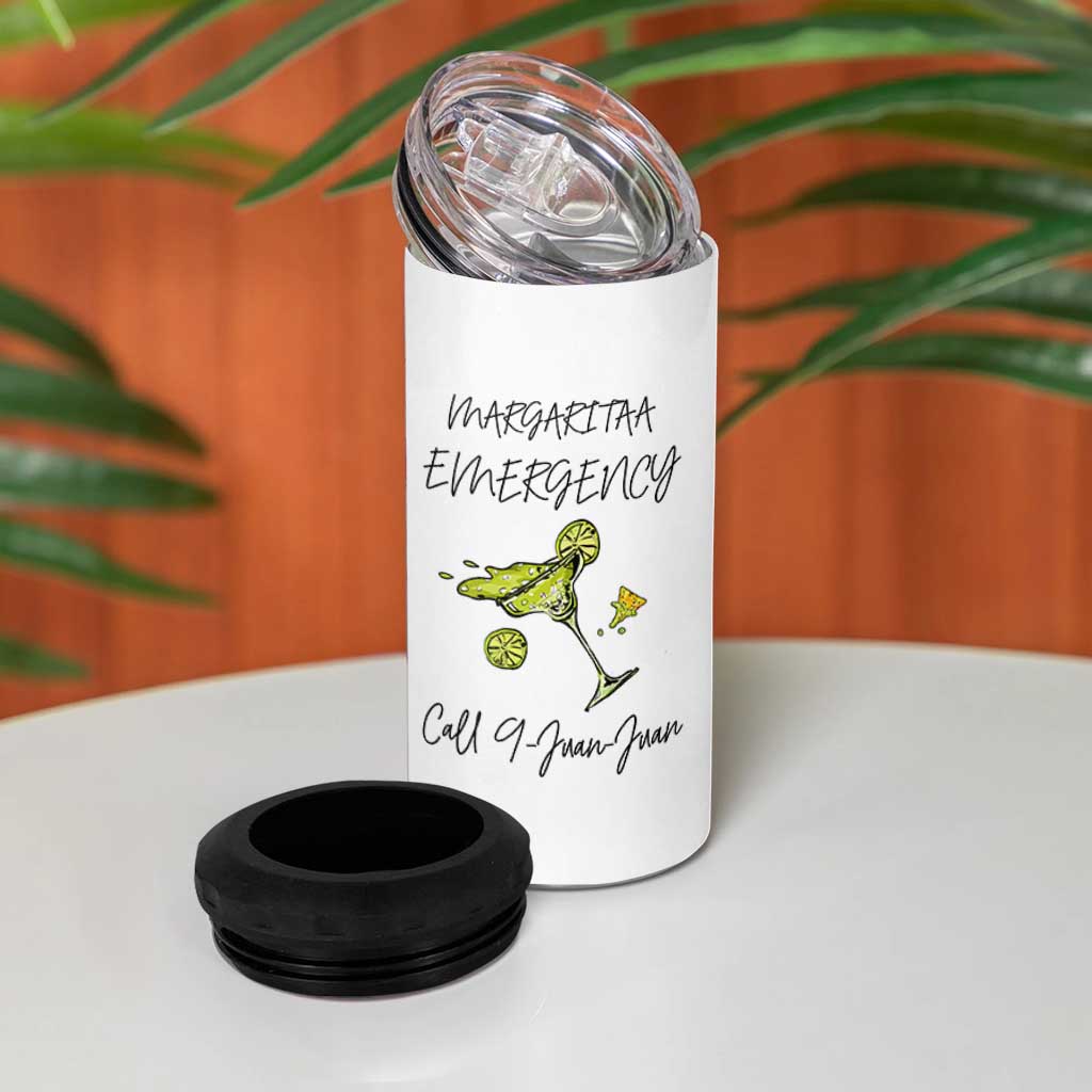Margarita Emergency Mexican Fiesta 4 in 1 Can Cooler Tumbler Funny Cinco de Mayo