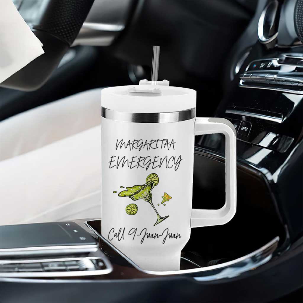 Margarita Emergency Mexican Fiesta Tumbler With Handle Funny Cinco de Mayo