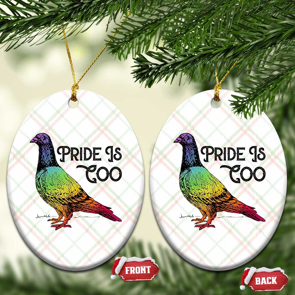 Pride Is Coo Pigeon Ceramic Ornament Funny LGBTQ Pride Month