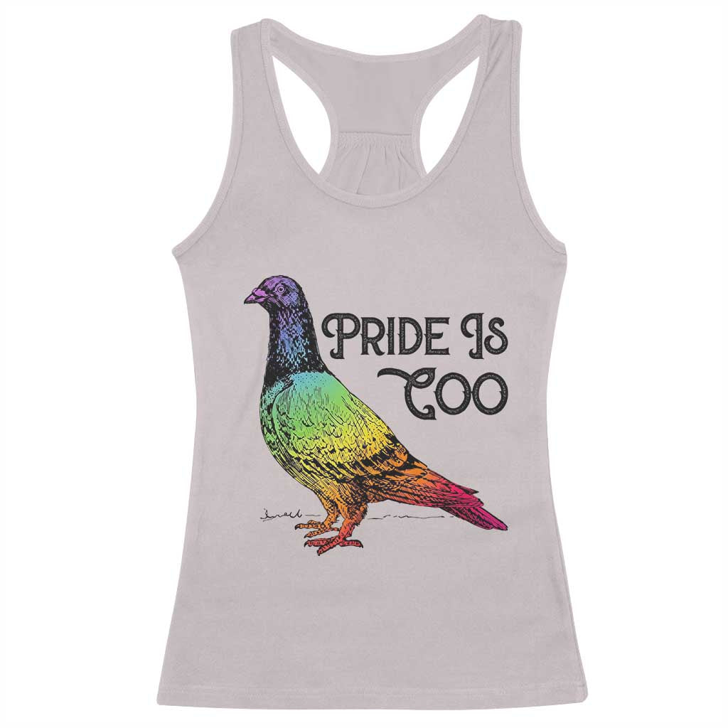 Pride Is Coo Pigeon Racerback Tank Top Funny LGBTQ Pride Month