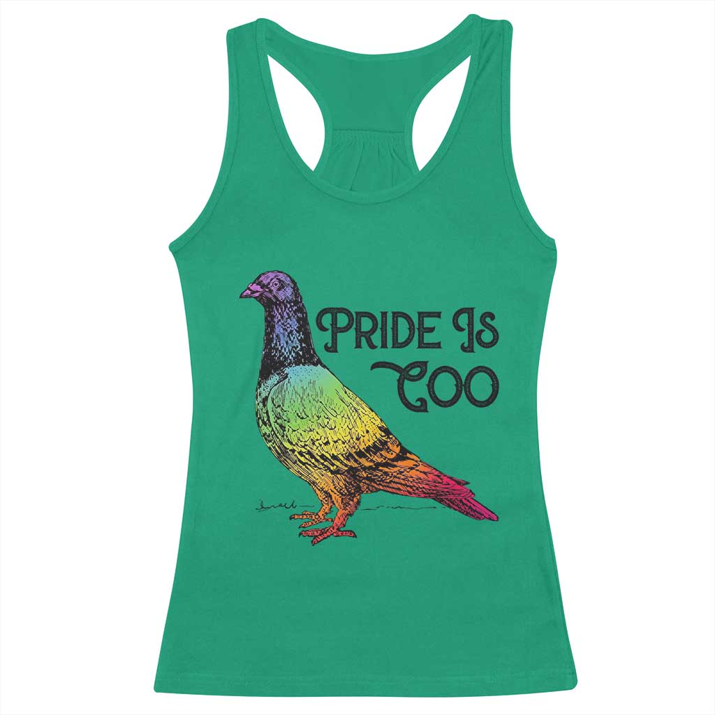 Pride Is Coo Pigeon Racerback Tank Top Funny LGBTQ Pride Month