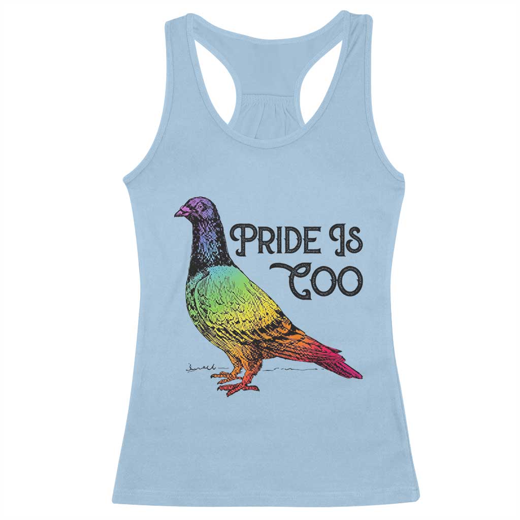 Pride Is Coo Pigeon Racerback Tank Top Funny LGBTQ Pride Month