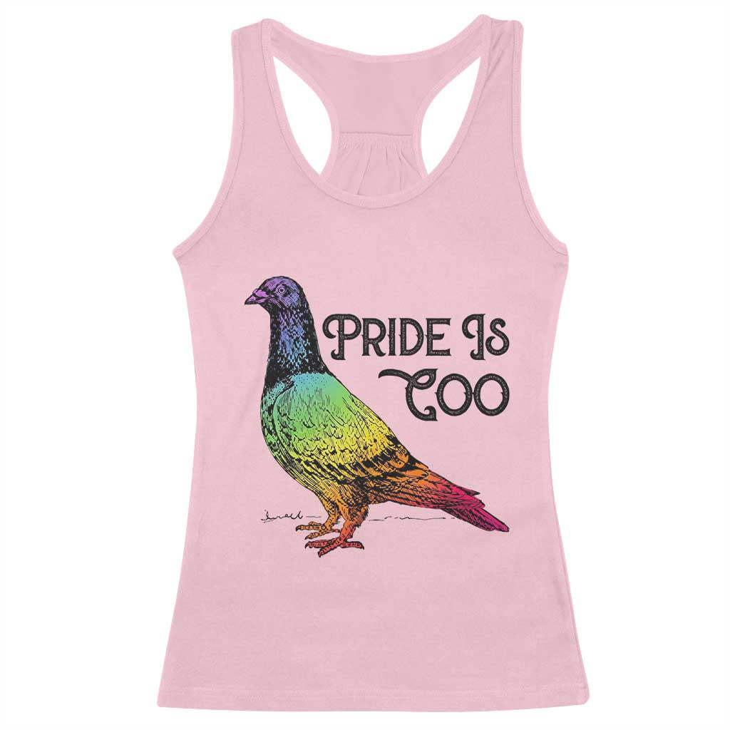 Pride Is Coo Pigeon Racerback Tank Top Funny LGBTQ Pride Month