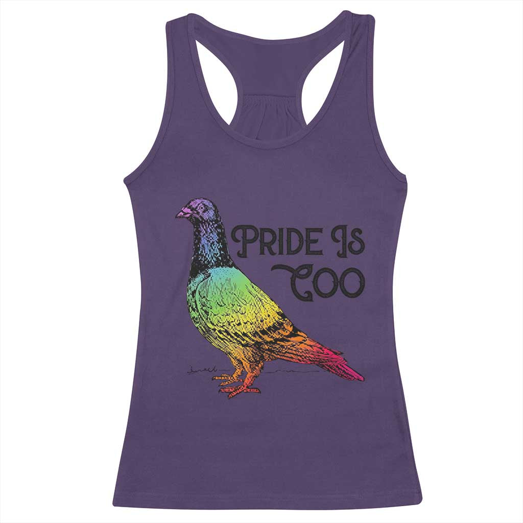Pride Is Coo Pigeon Racerback Tank Top Funny LGBTQ Pride Month