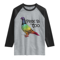 Pride Is Coo Pigeon Raglan Shirt Funny LGBTQ Pride Month