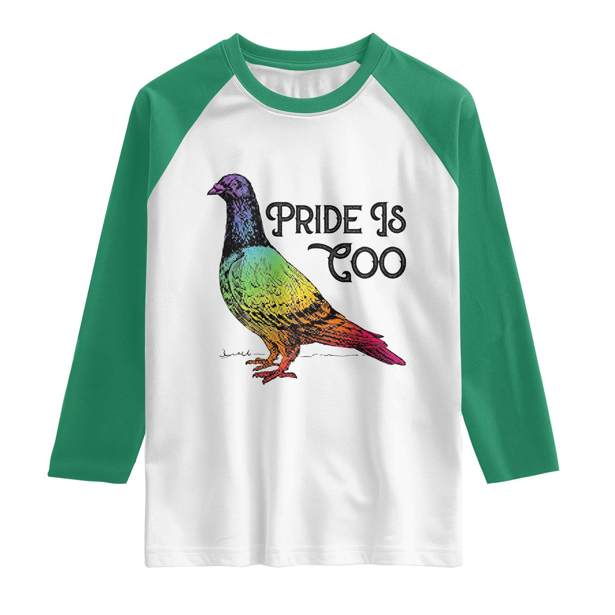 Pride Is Coo Pigeon Raglan Shirt Funny LGBTQ Pride Month