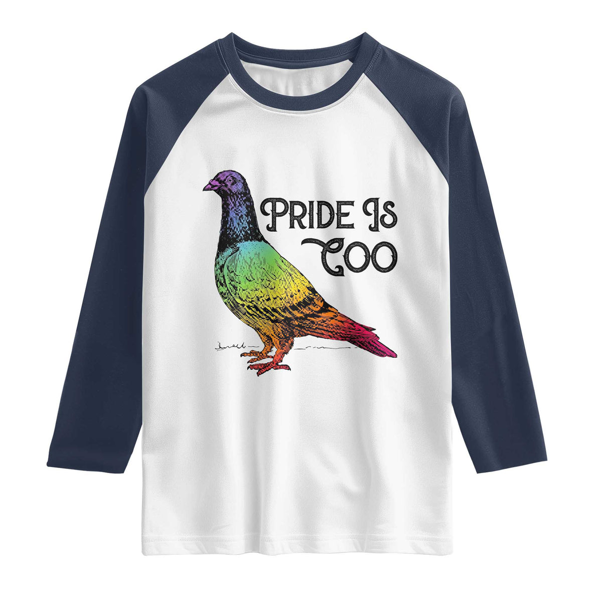 Pride Is Coo Pigeon Raglan Shirt Funny LGBTQ Pride Month