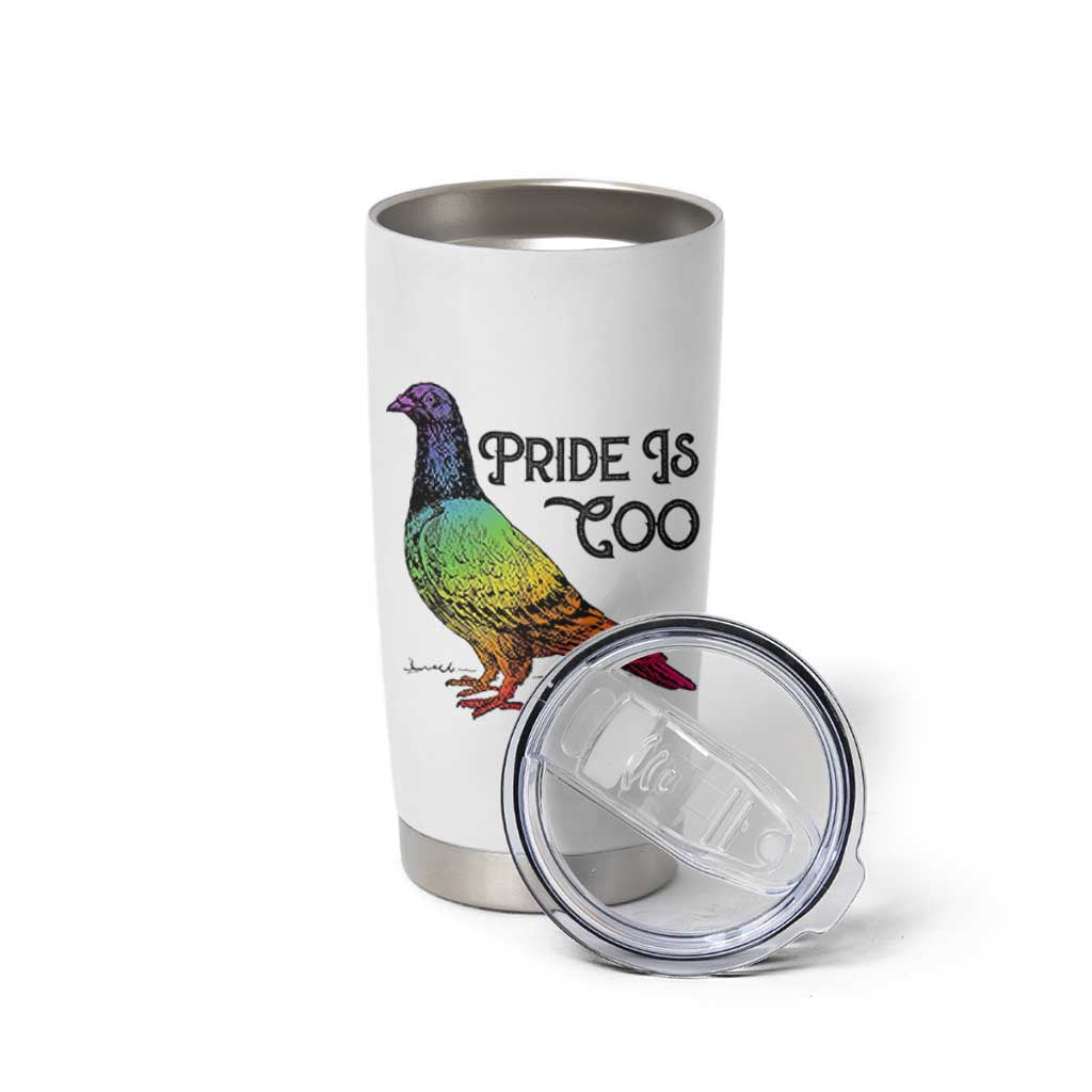 Pride Is Coo Pigeon Tumbler Cup Funny LGBTQ Pride Month