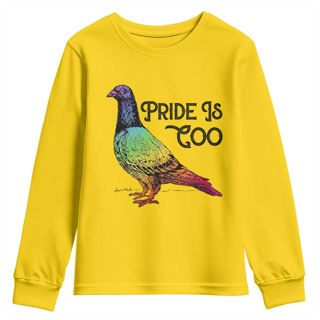 Pride Is Coo Pigeon Youth Sweatshirt Funny LGBTQ Pride Month
