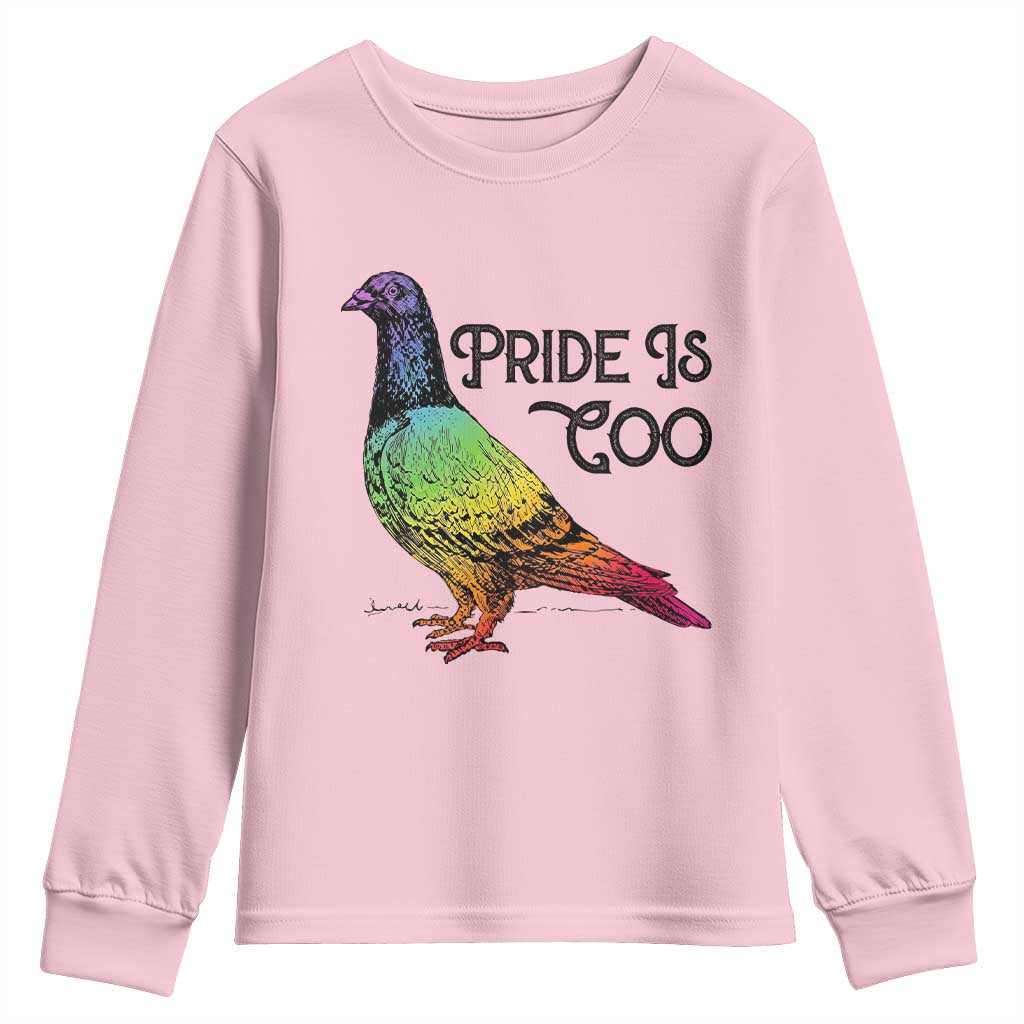 Pride Is Coo Pigeon Youth Sweatshirt Funny LGBTQ Pride Month