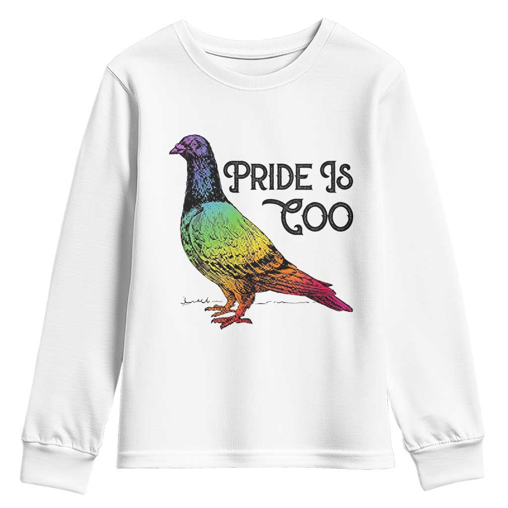 Pride Is Coo Pigeon Youth Sweatshirt Funny LGBTQ Pride Month