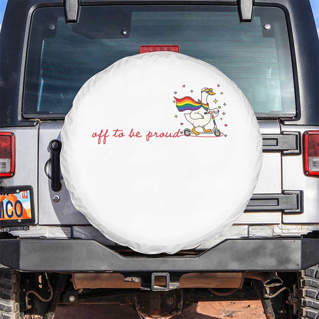 Silly Goose LGBTQ Pride Spare Tire Cover Off To Be Proud