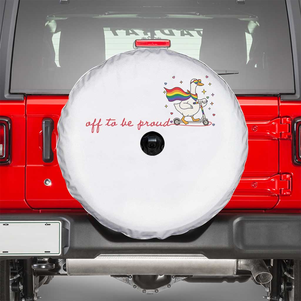 Silly Goose LGBTQ Pride Spare Tire Cover Off To Be Proud