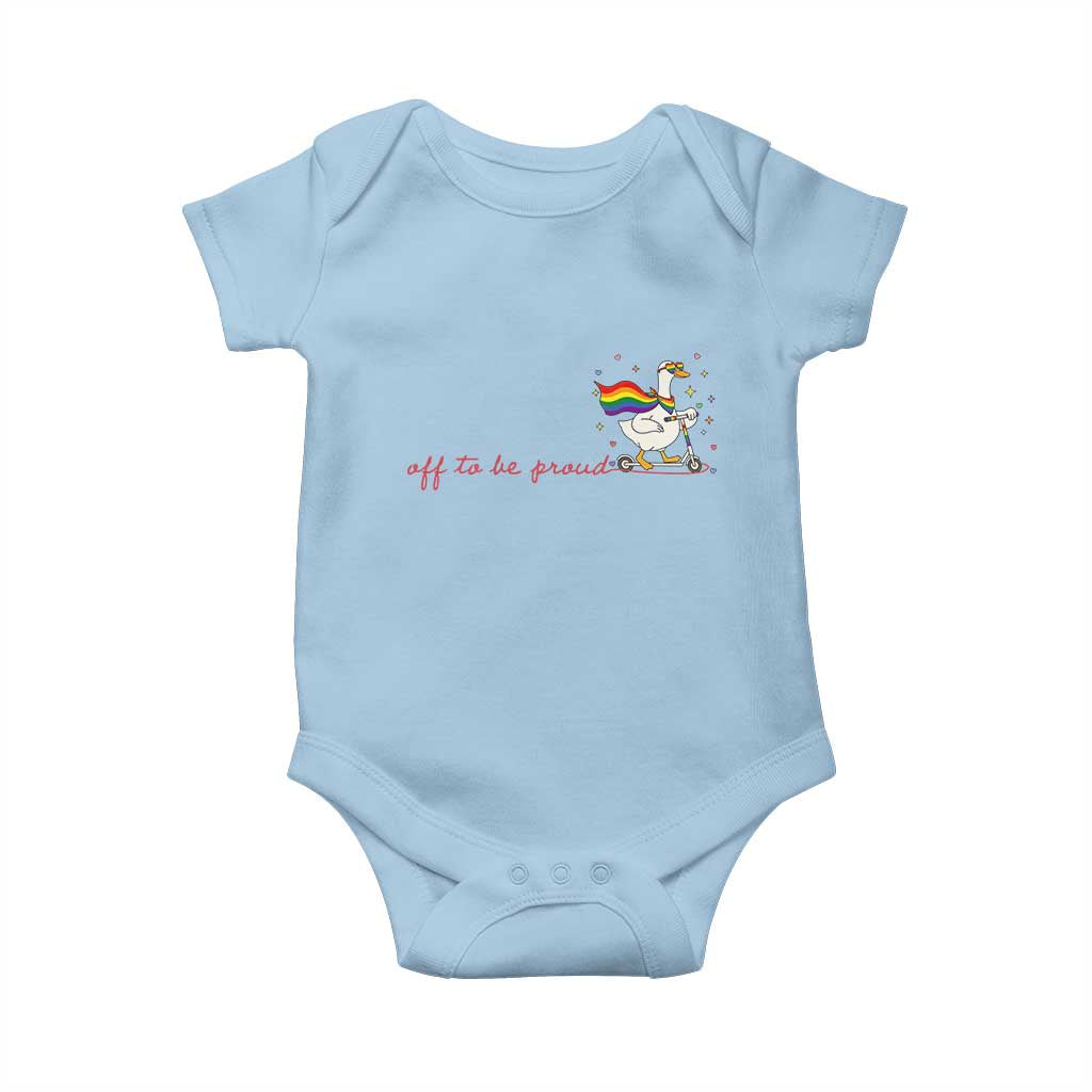 Silly Goose LGBTQ Pride Baby Onesie Off To Be Proud