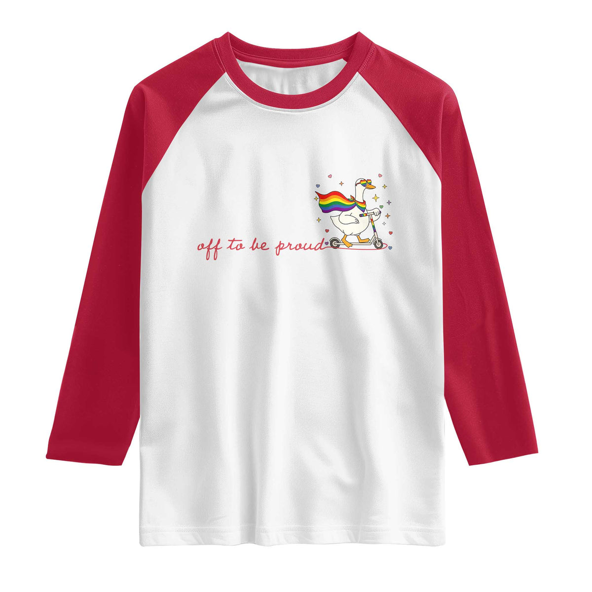 Silly Goose LGBTQ Pride Raglan Shirt Off To Be Proud
