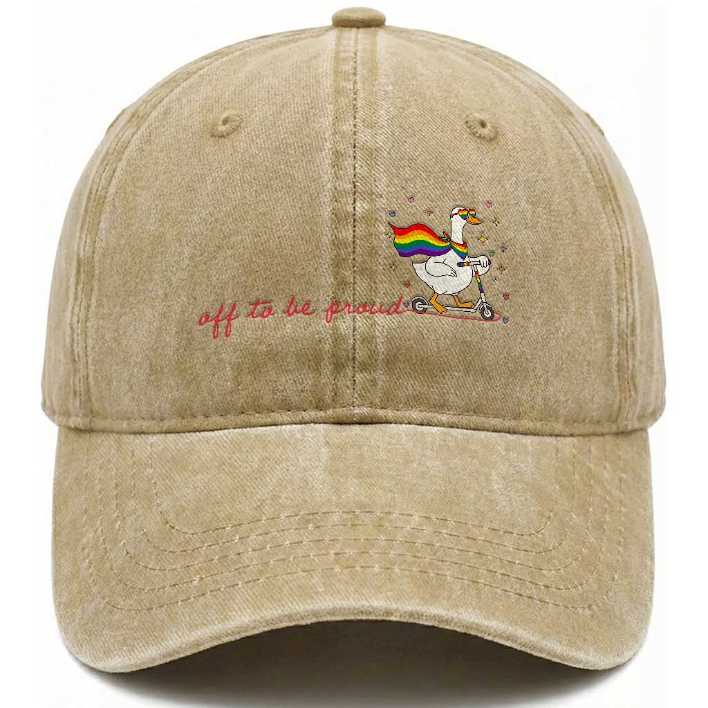 Silly Goose LGBTQ Pride Washed Cotton Baseball Cap Off To Be Proud
