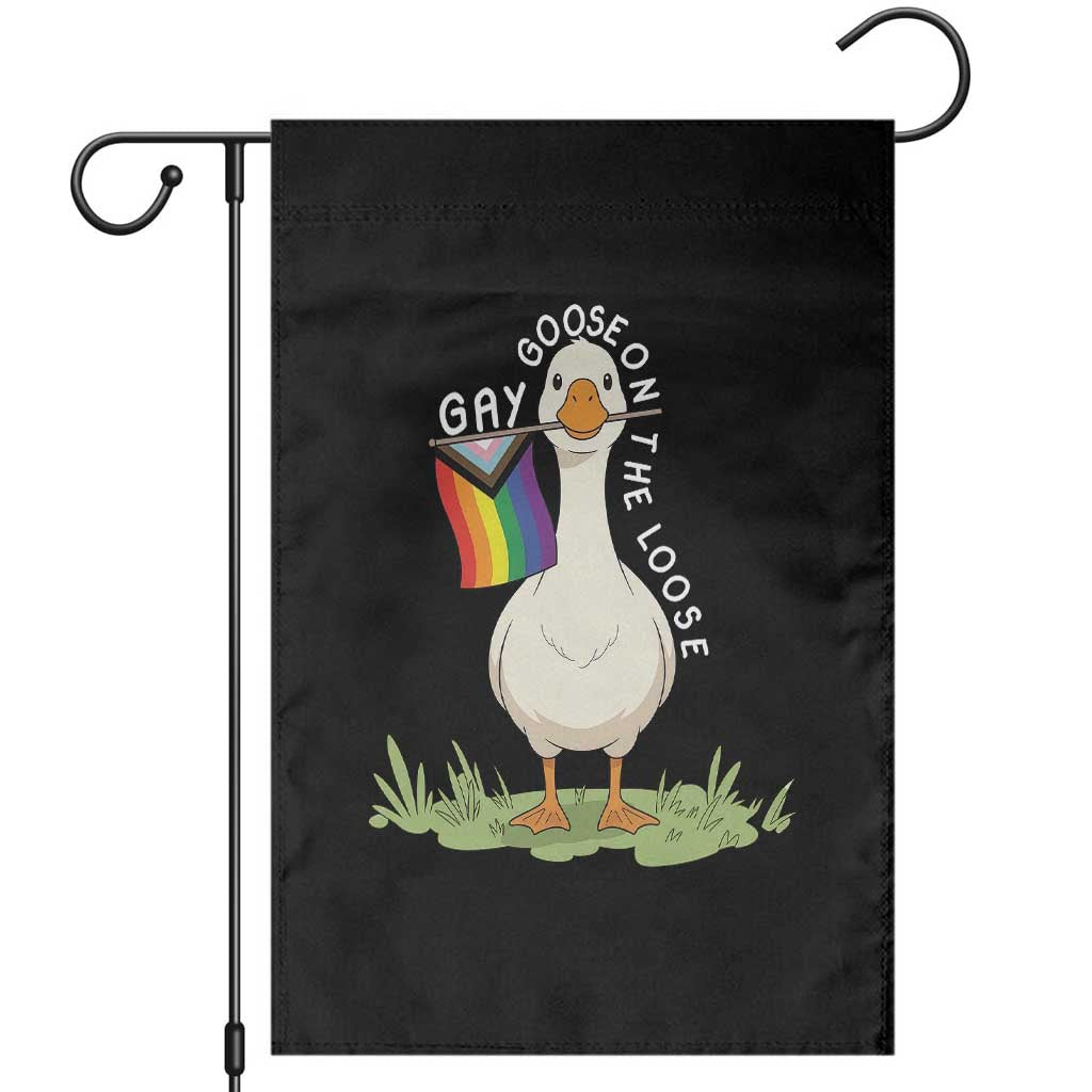 Silly Goose LGBTQ Rainbow Garden Flag Funny Gay Pride Month
