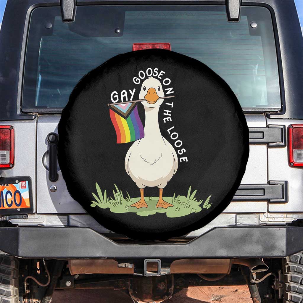 Silly Goose LGBTQ Rainbow Spare Tire Cover Funny Gay Pride Month