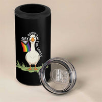 Silly Goose LGBTQ Rainbow 4 in 1 Can Cooler Tumbler Funny Gay Pride Month