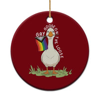 Silly Goose LGBTQ Rainbow Ceramic Ornament Funny Gay Pride Month