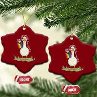 Silly Goose LGBTQ Rainbow Ceramic Ornament Funny Gay Pride Month