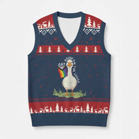 Silly Goose LGBTQ Rainbow V-Neck Knit Sweater Vest Funny Gay Pride Month